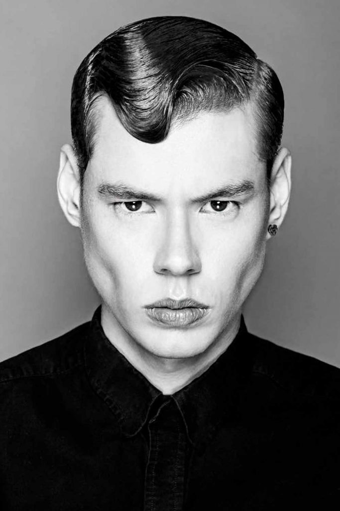 50s Wavy Bang  #promhairstyles #promhairstylesformen #formalhairstyles #mensformalhairstyles