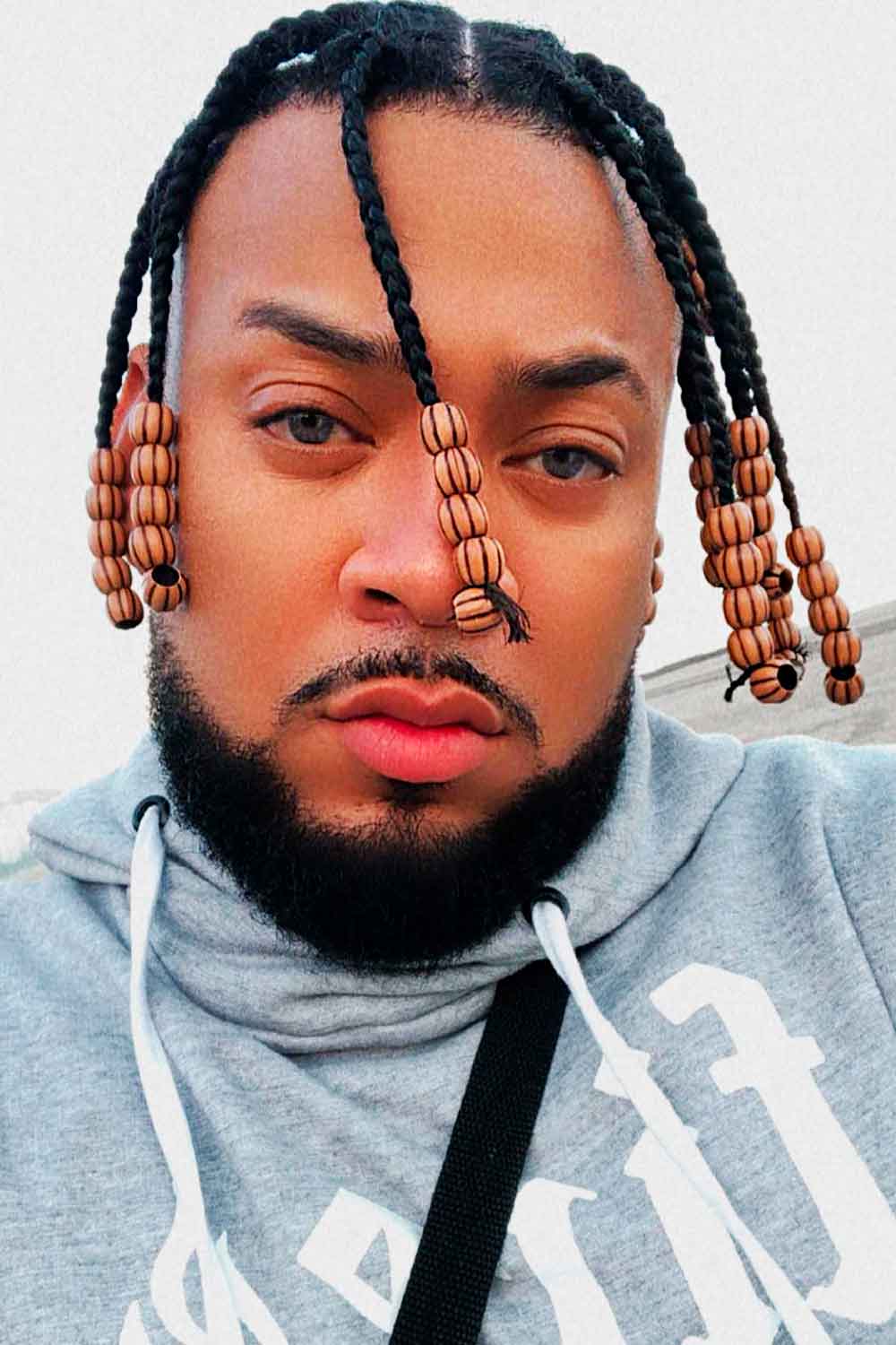Box Braids for men With Beads #boxbraids #mensbraids #boxbraidsformen #boxbraids