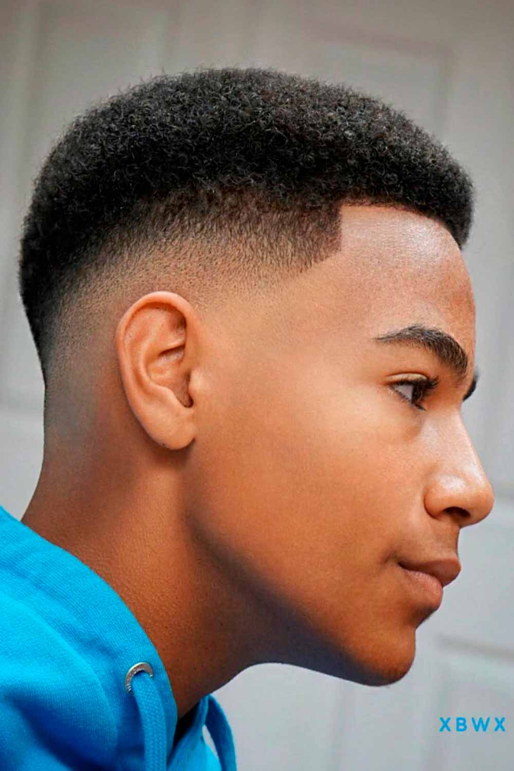 Fade Haircut Black Men Mid Bald Rounded Top 