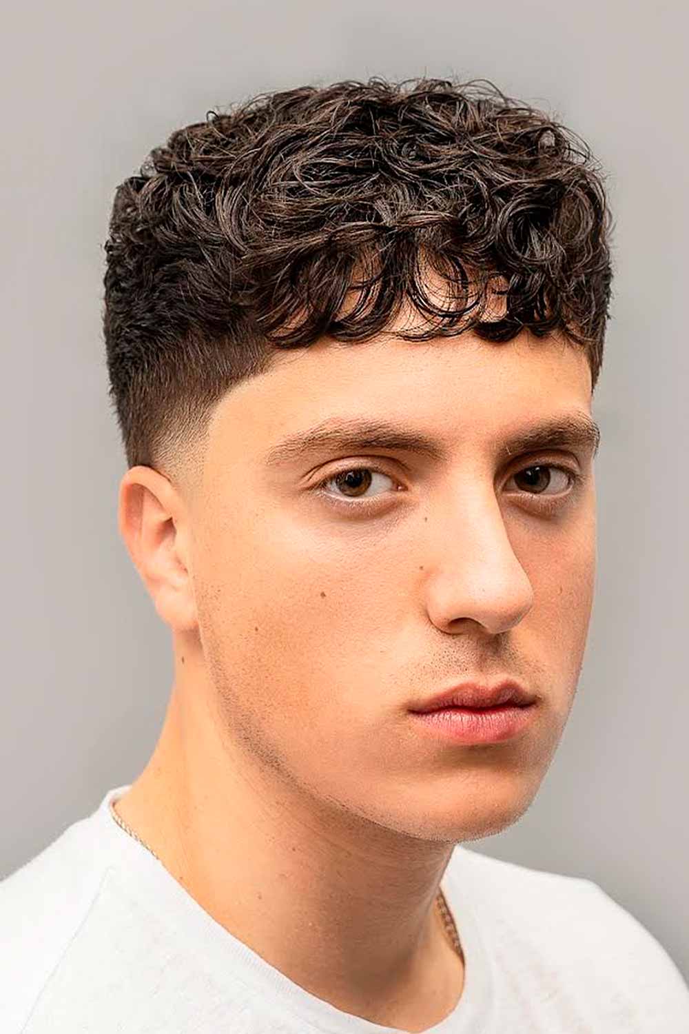 Curly Perm Hair Crop Top Fade #permformen #mensperm #maleperm