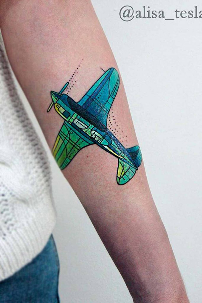 Airplane Tattoo #tattoosformen #tattoosmen #besttattoos #tattoo