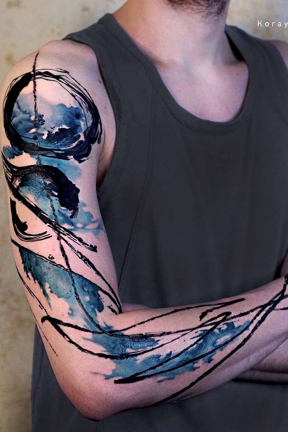 Watercolor Mens Tattoo #tattoosformen #tattoosmen #besttattoos #tattoo