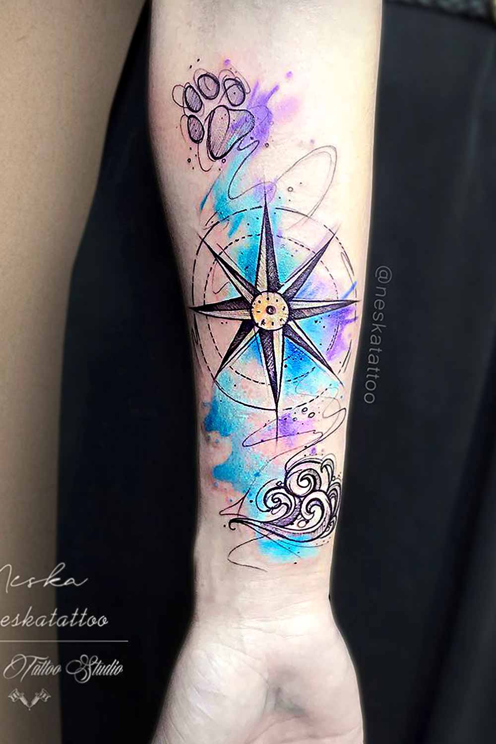 Compass Tattoo #tattoosformen #tattoosmen #besttattoos #tattoo