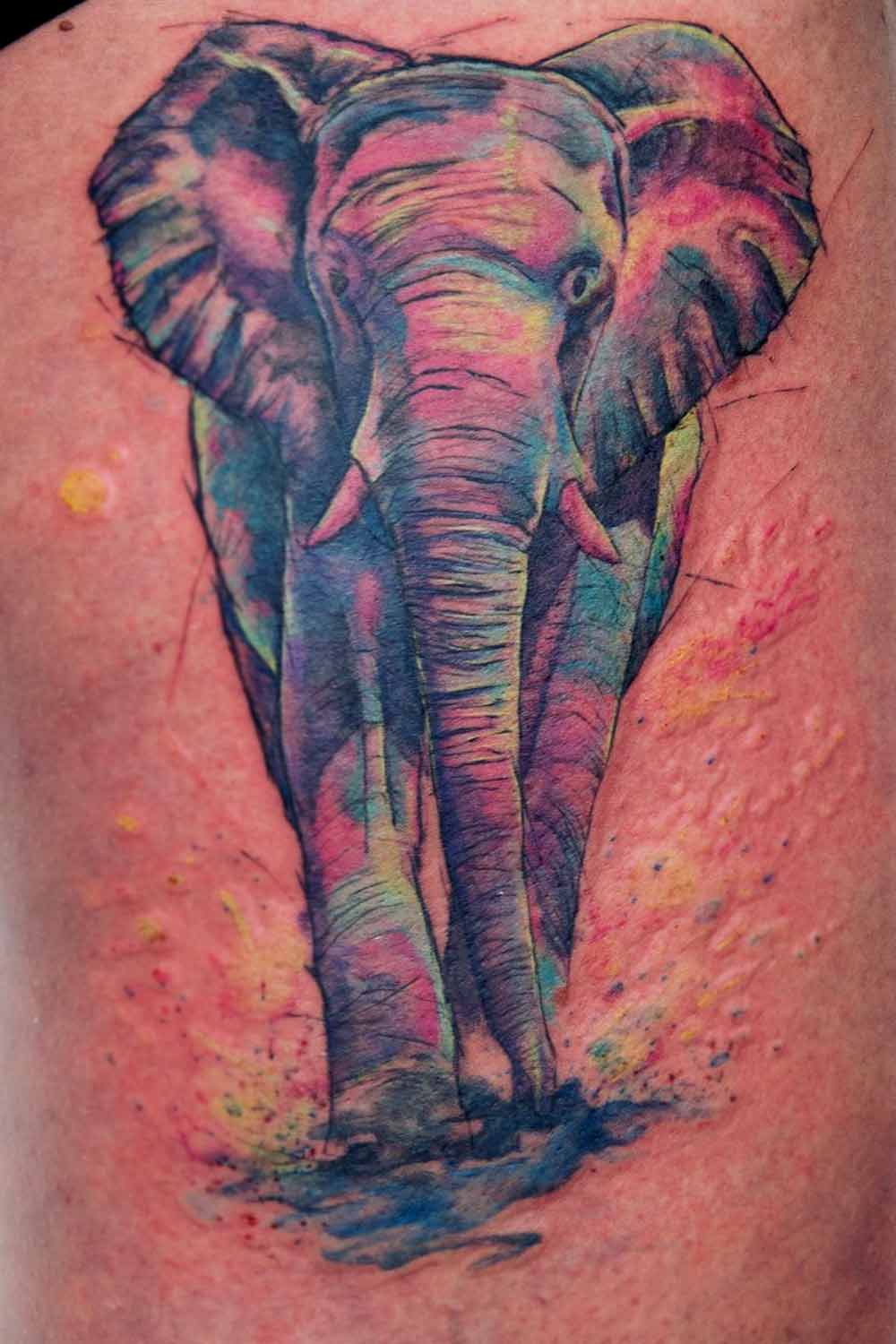 Sketch work elephant tattoo on the right inner... - Official Tumblr page  for Tattoofilter for Men and Women