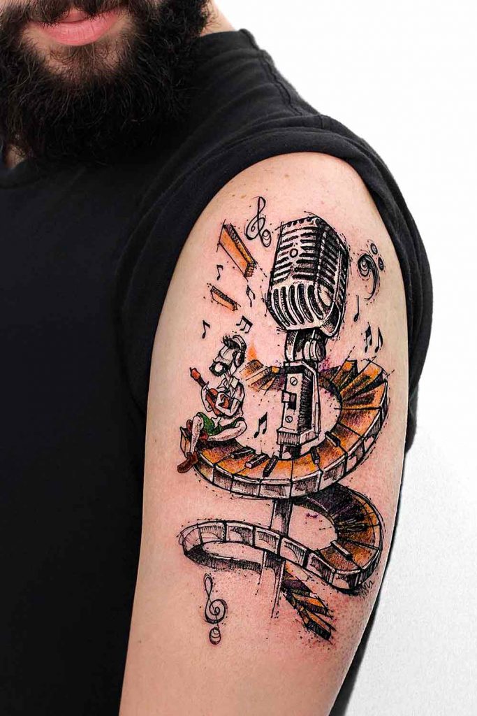 Music Tattoo for Men #tattoosformen #tattoosmen #besttattoos #tattoo