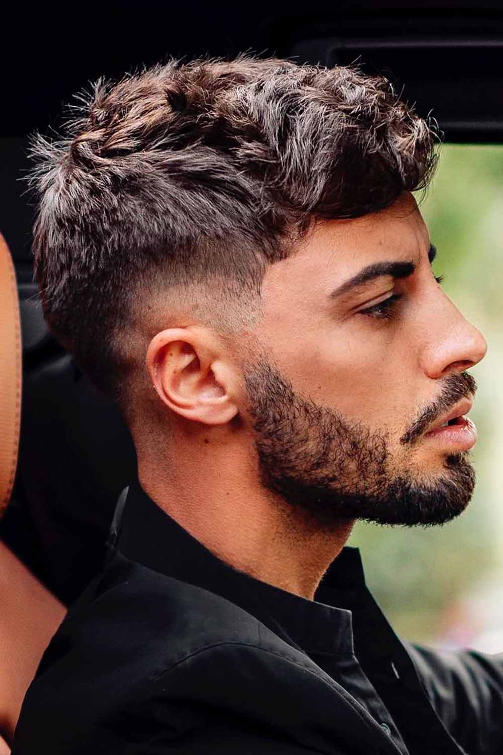 haircuts for men with thick hair wavy ivy league taper fade