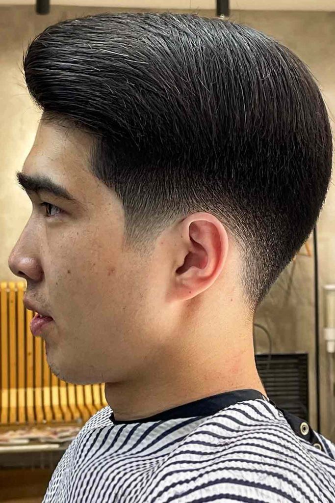 asian hairstyles men side part medium low fade