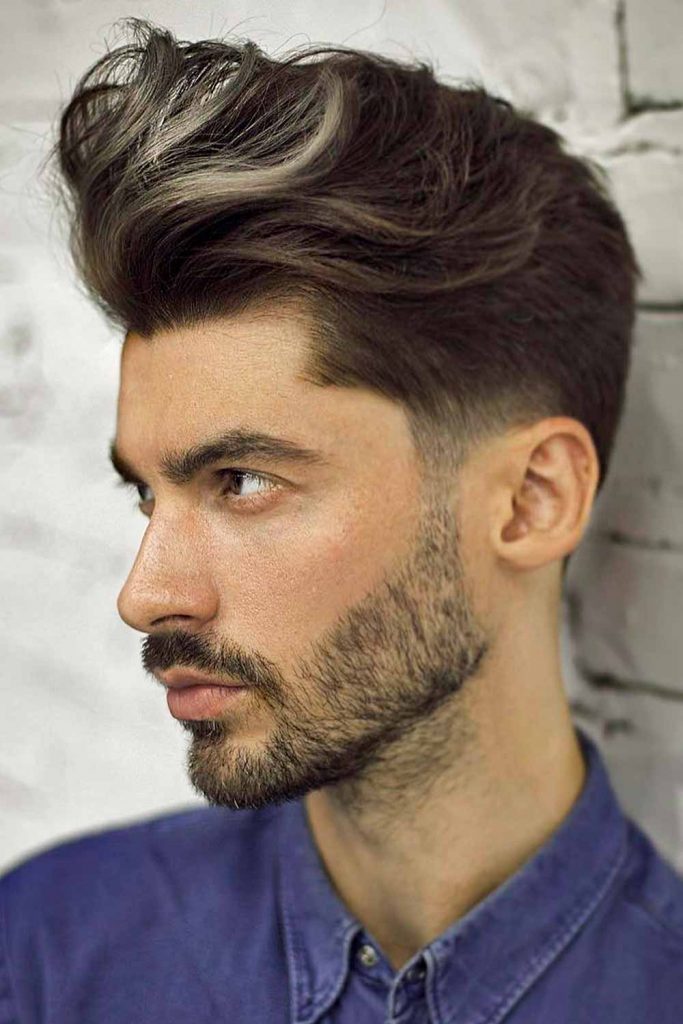 Tapered Pompadour With Faded Sides #mediumhairmen #mediumhaircutsformen #mensmediumhairstyles #mediumlengthhairstylesformen