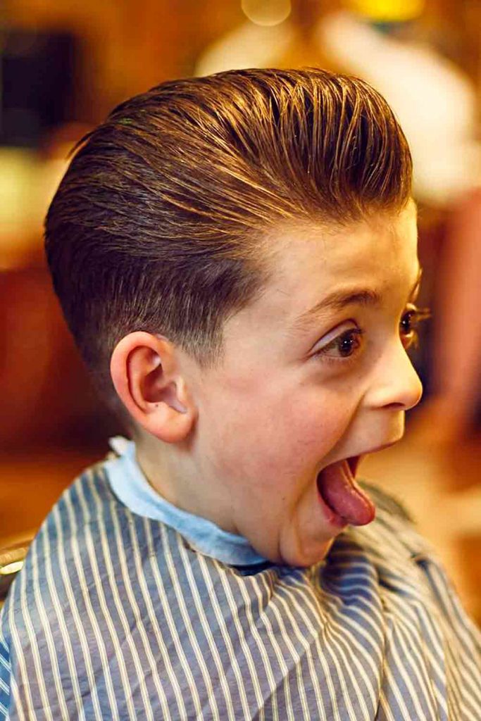 Slick Back Pomp Boys Haircuts #boyshaircuts #boyshairstyles #haircutsforboys #hairstylesforboys