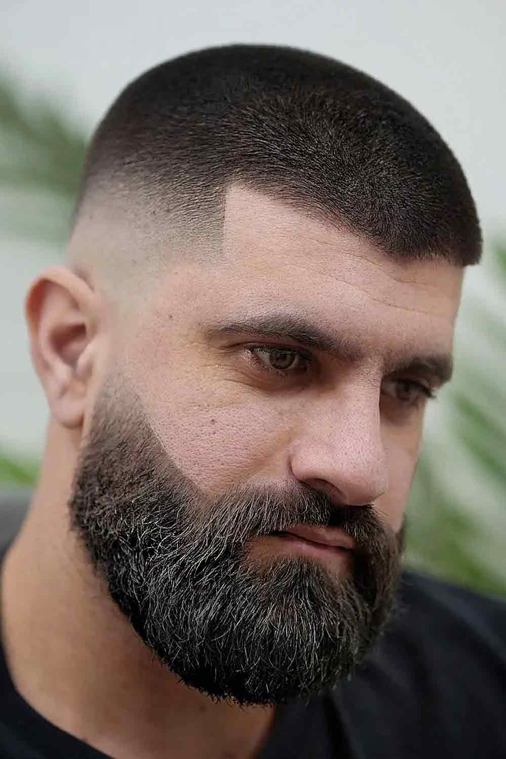 Crew cut with deals beard