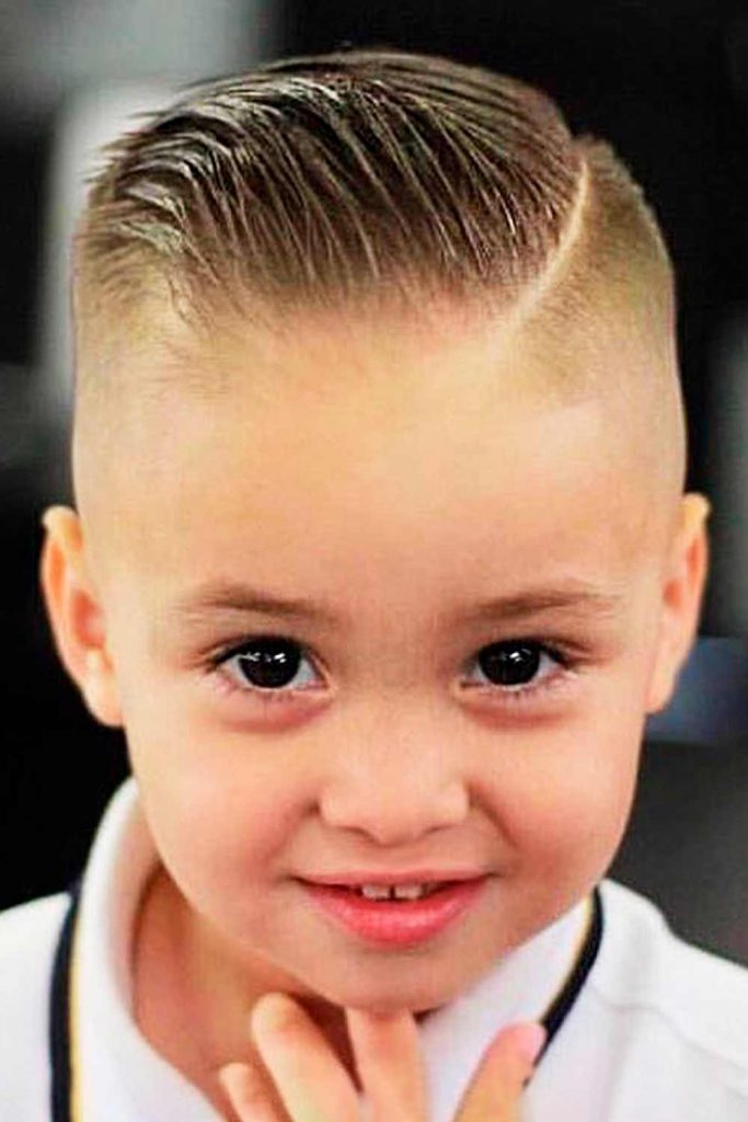 Slick Back Little Boy Haircuts #littleboyhaircuts #todddlerhaircuts #boyshaircuts