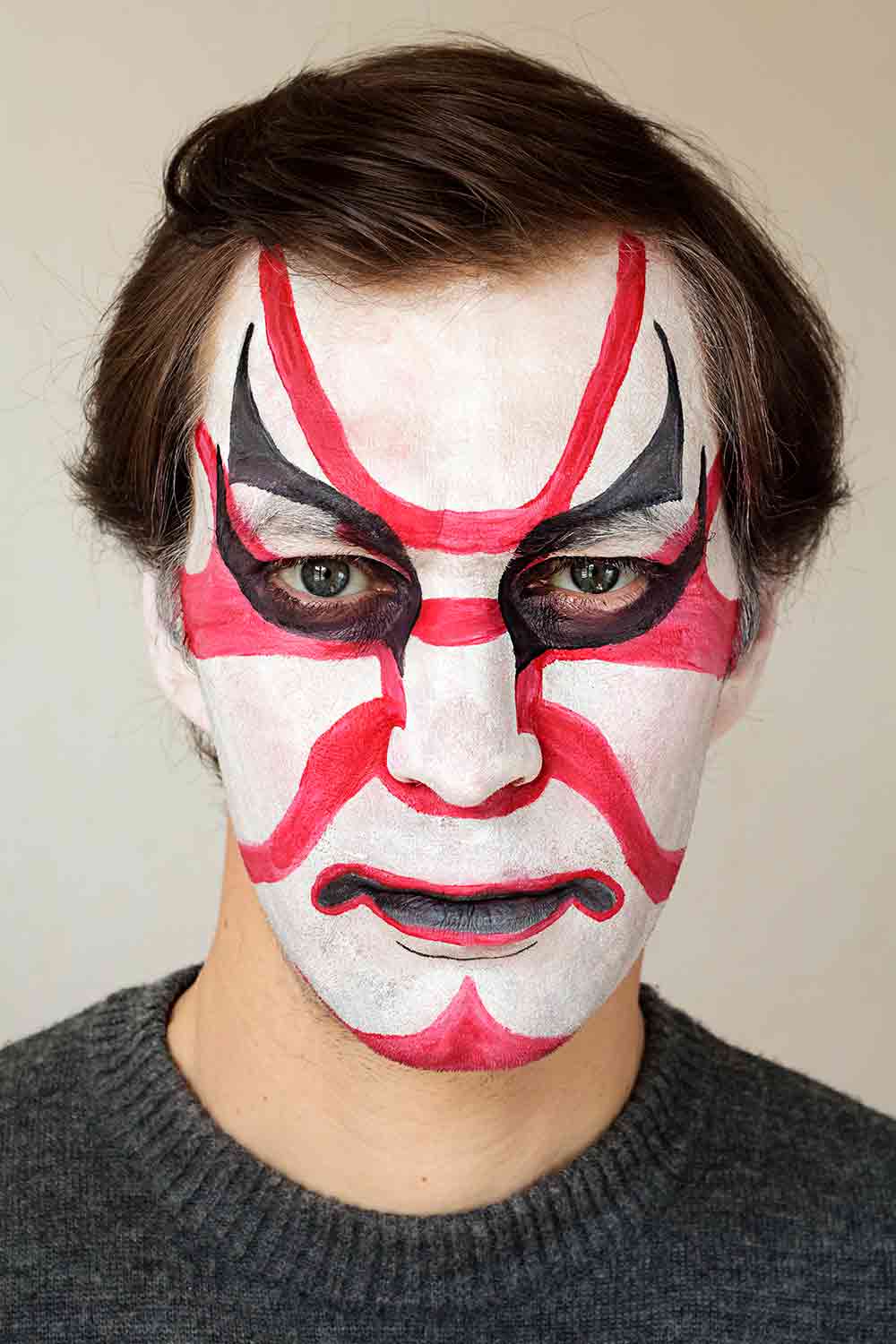 Kabuki #halloweenmakeupformen #menshalloweenmakeup