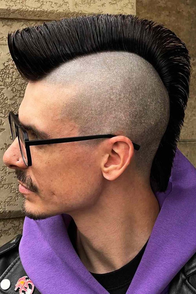 Angled Flattop Mohawk with Blonde Crimped Length - The Latest Hairstyles  for Men and Women (2020) - Hairstyleology