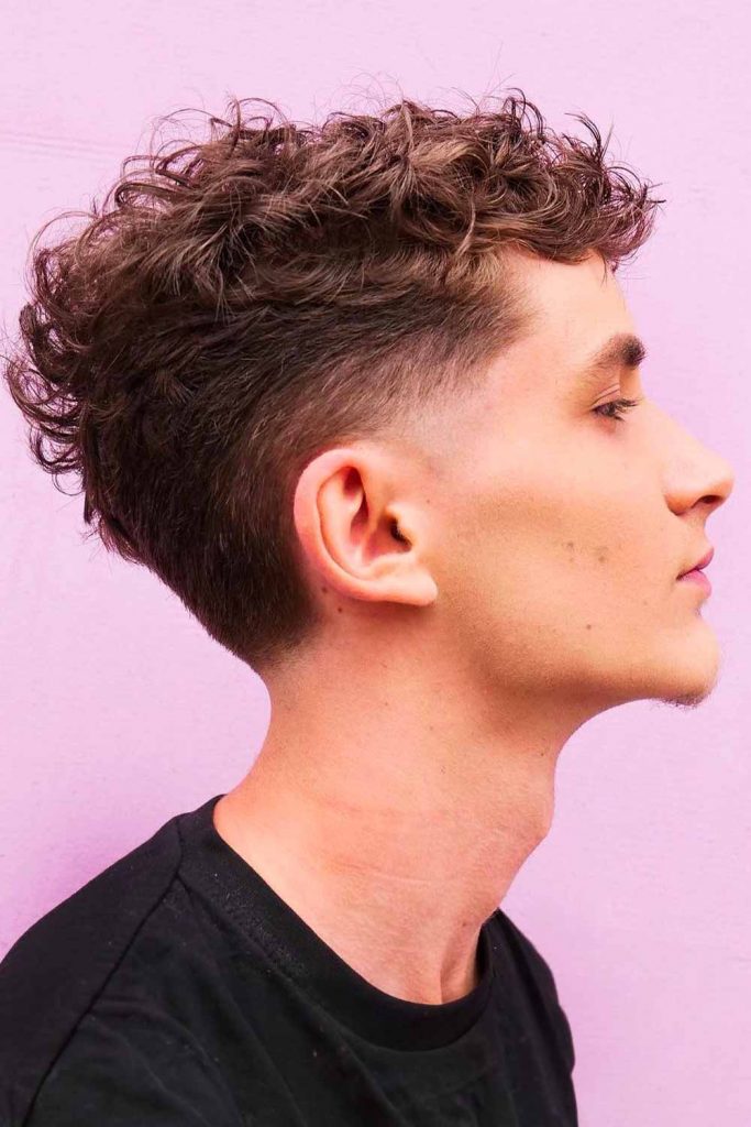 short curly hairstyles for men low drop fade blowout