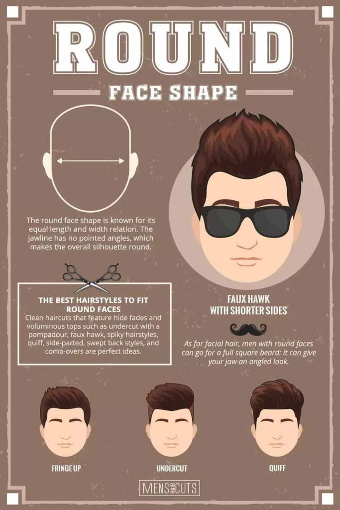 Hairstyles For Round Faces #faceshapesmen #faceshape