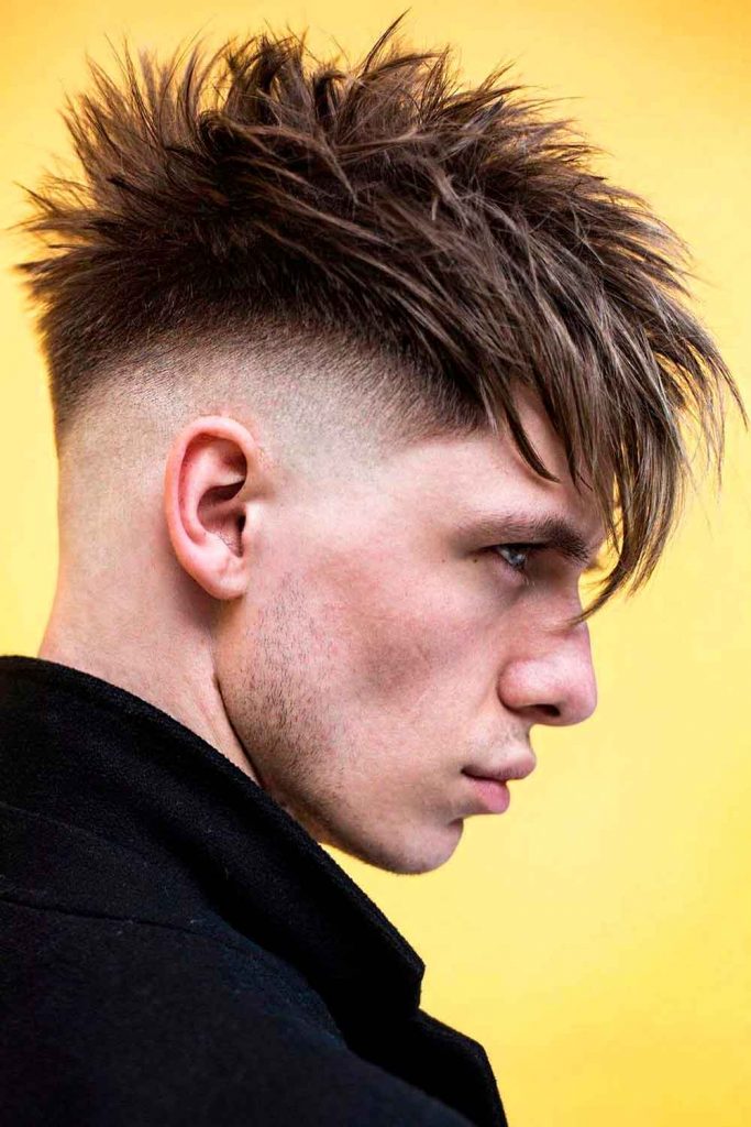 best haircuts for men spiky skin fade
