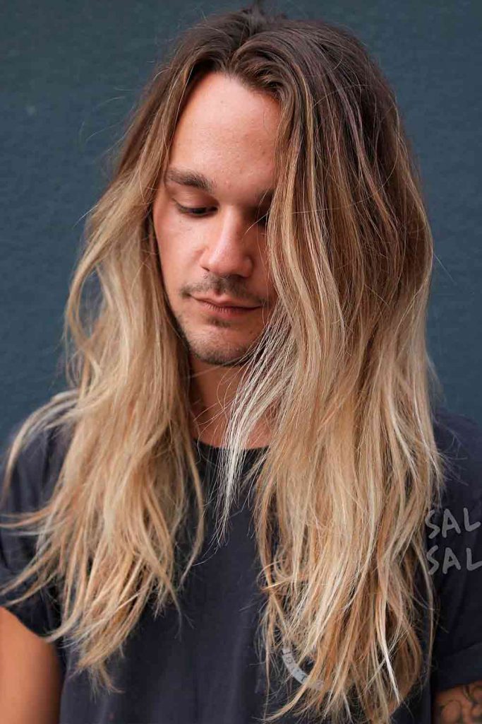 Extra Long With Highlights  #menslonghairstyles #longhairstylesformen #longhairmen