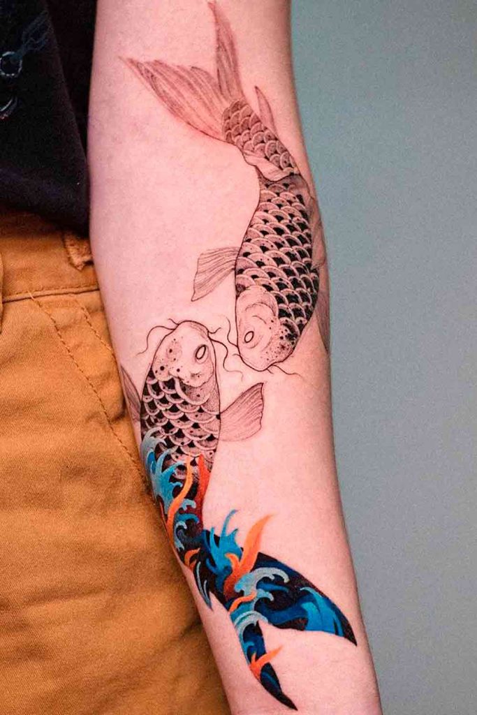 Koi Fish Tattoo #tattoosformen #menstattoos