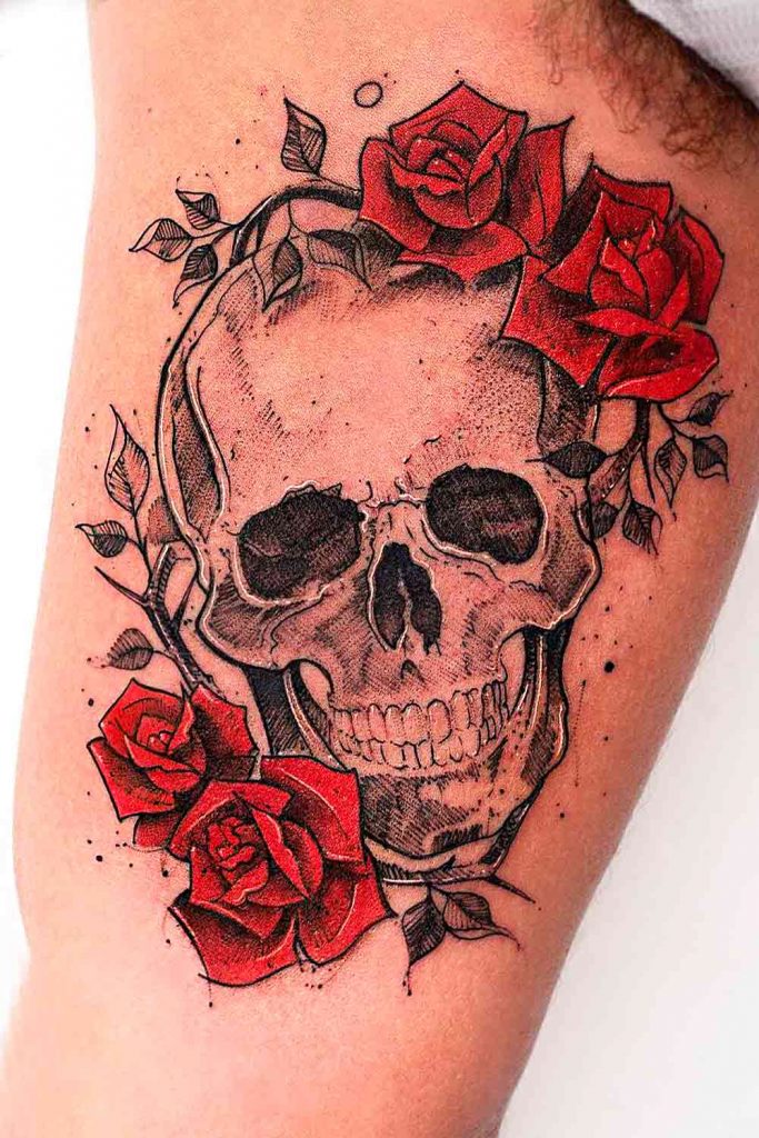 Skull Tattoo #tattoosformen #menstattoos