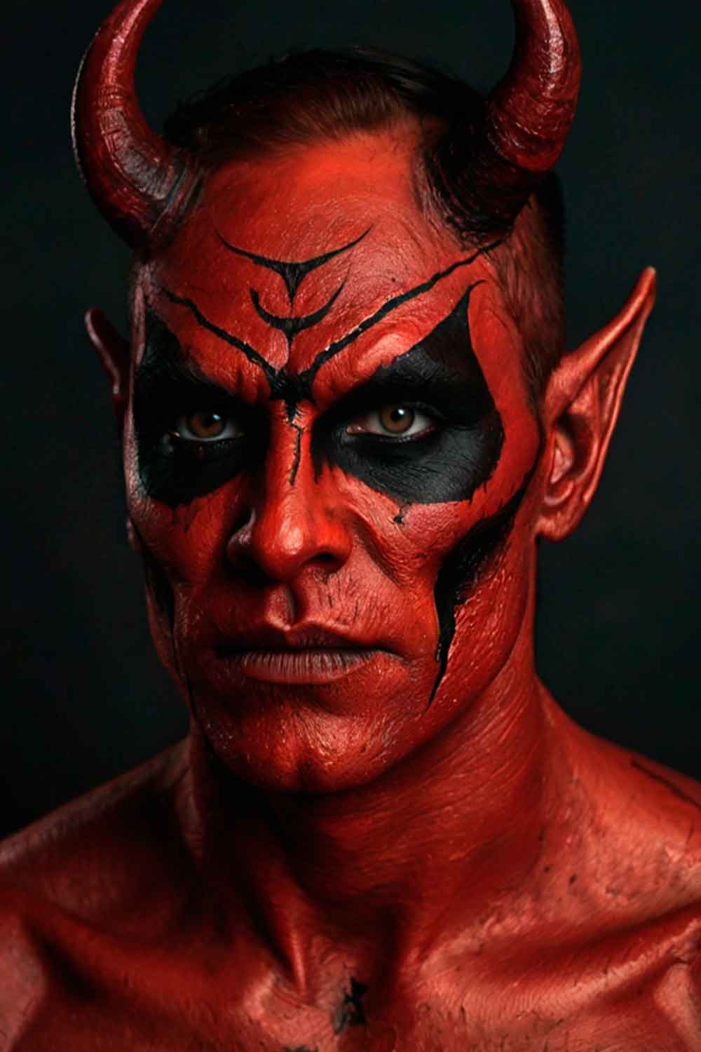 Devil Makeup #halloweenmakeup #halloweenmakeupmen #mensfacepain #menshalloweenmakeup