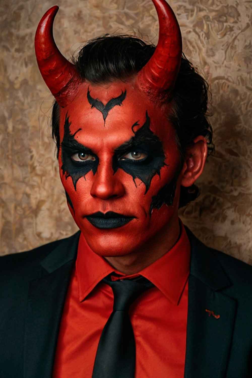 Devil Makeup #halloweenmakeup #halloweenmakeupmen #mensfacepain #menshalloweenmakeup