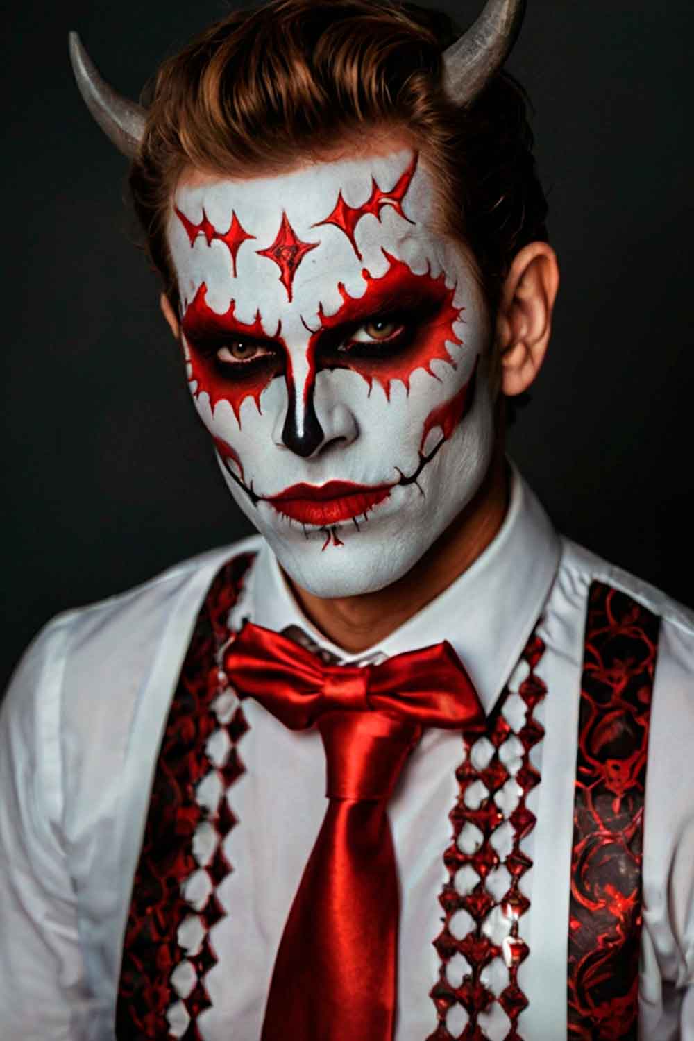 Devil Makeup #halloweenmakeup #halloweenmakeupmen #mensfacepain #menshalloweenmakeup