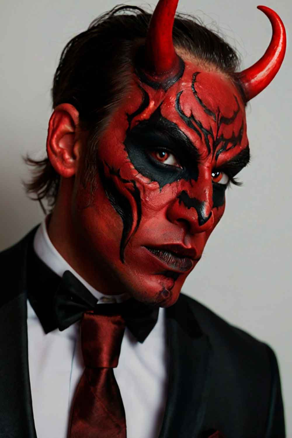 Devil Makeup #halloweenmakeup #halloweenmakeupmen #mensfacepain #menshalloweenmakeup