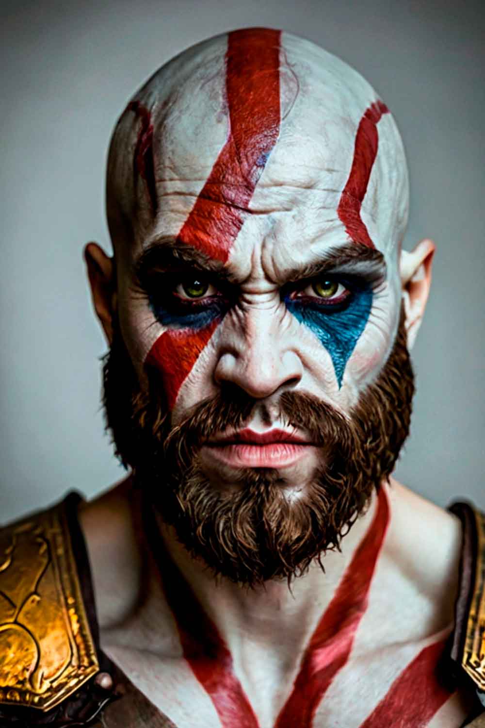 God Of War #halloweenmakeup #halloweenmakeupmen #mensfacepain #menshalloweenmakeup