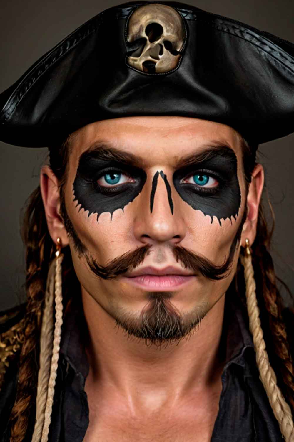 Pirate Makeup Men #halloweenmakeup #halloweenmakeupmen #mensfacepain #menshalloweenmakeup