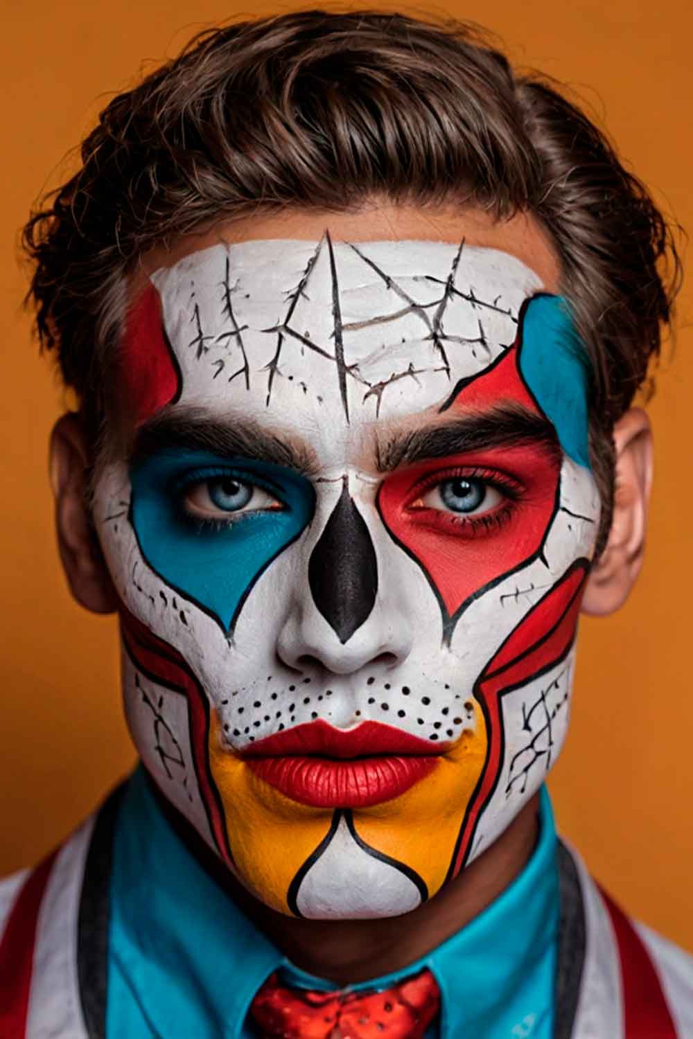 Pop Art #halloweenmakeup #halloweenmakeupmen #mensfacepain #menshalloweenmakeup