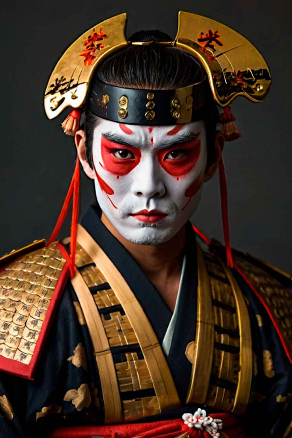 Samurai Japanese Makeup #halloweenmakeup #halloweenmakeupmen #mensfacepain #menshalloweenmakeup