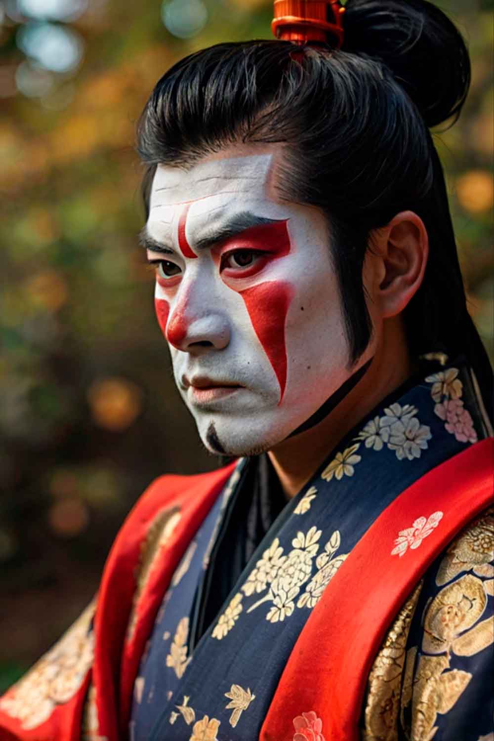 Samurai Japanese Makeup #halloweenmakeup #halloweenmakeupmen #mensfacepain #menshalloweenmakeup