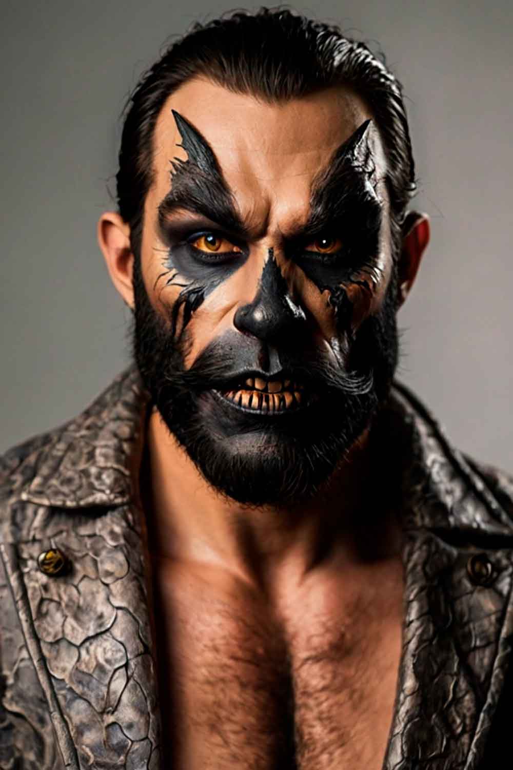 Werewolf Makeup Male #halloweenmakeup #halloweenmakeupmen #mensfacepain #menshalloweenmakeup