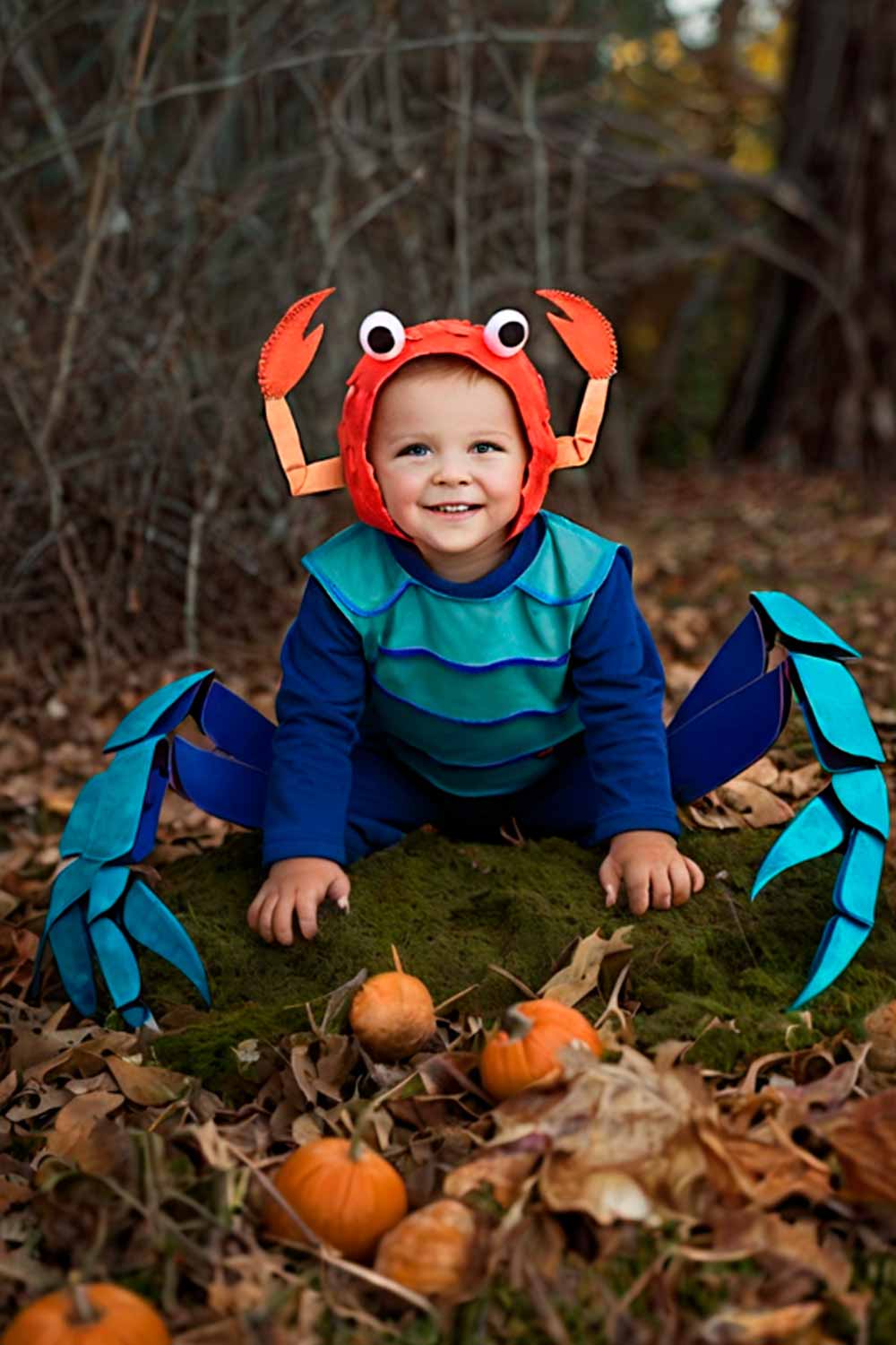 Crab Toddler Boy Costume #boyshalloweencostumeideas #halloweencostumeideasforboys #boyshalloweencostumes