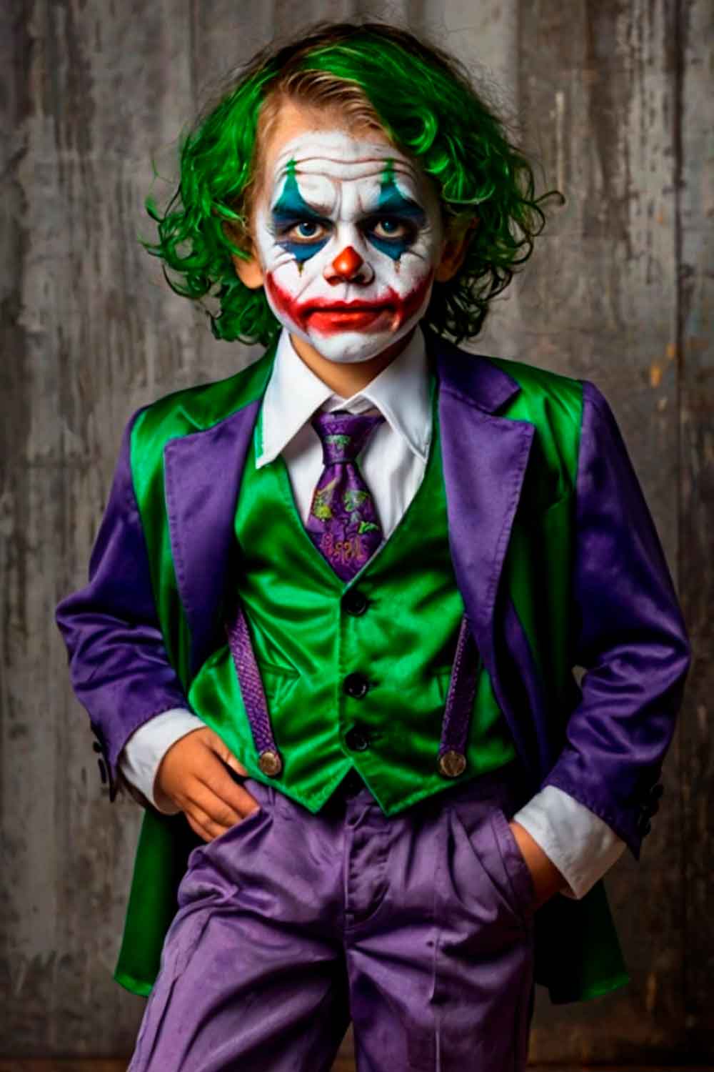 Joker Halloween Costumes For 7-Year-Old Boy #boyshalloweencostumeideas #halloweencostumeideasforboys #boyshalloweencostumes