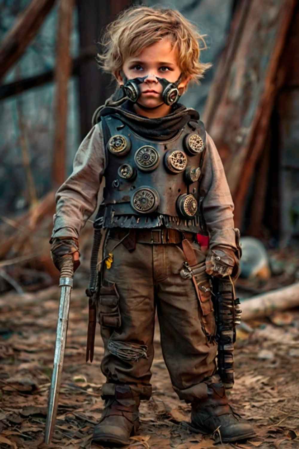 Post-Apocalyptic Warrior #boyshalloweencostumeideas #halloweencostumeideasforboys #boyshalloweencostumes