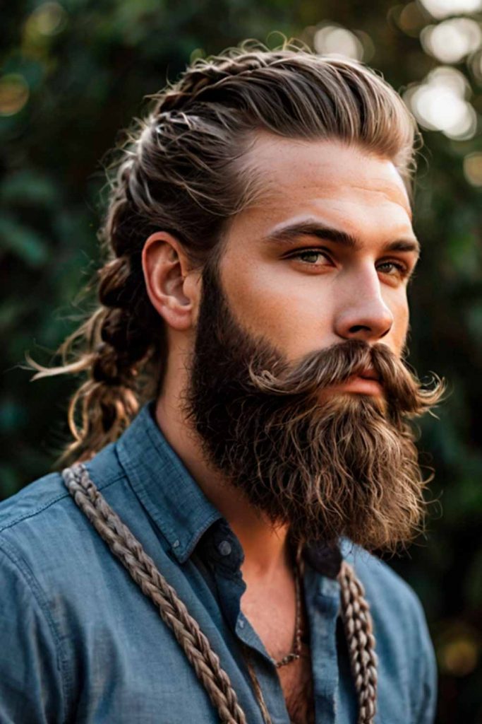 Swept Back Braid #vikinghairstyles #vikinghaircut