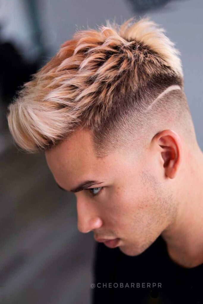 Peach Mens Hair Highlight #menshighlights #hairhighlights #highlightsformen