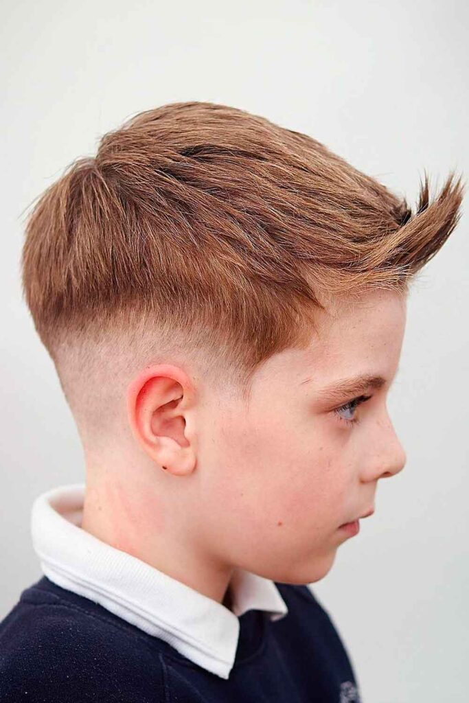 Faux Hawk Fade Easy Toddler Hairstyles #toddlerhaircuts #toddlerhairstyles #littleboyhaircuts #boyshaircuts