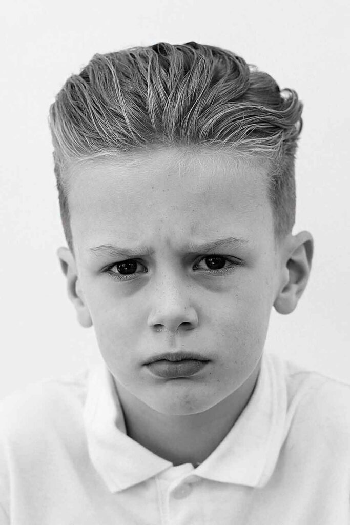 Slick Back Little Boy Haircuts #toddlerhaircuts #toddlerhairstyles #littleboyhaircuts #boyshaircuts