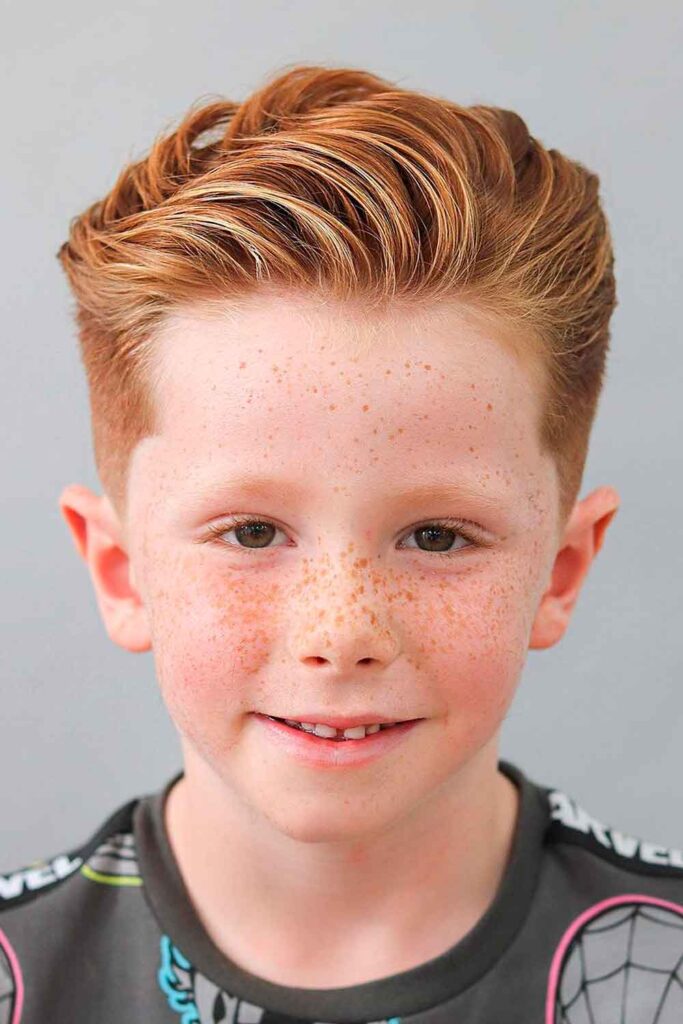 Textured Mini Quiff #toddlerhaircuts #toddlerhairstyles #littleboyhaircuts #boyshaircuts