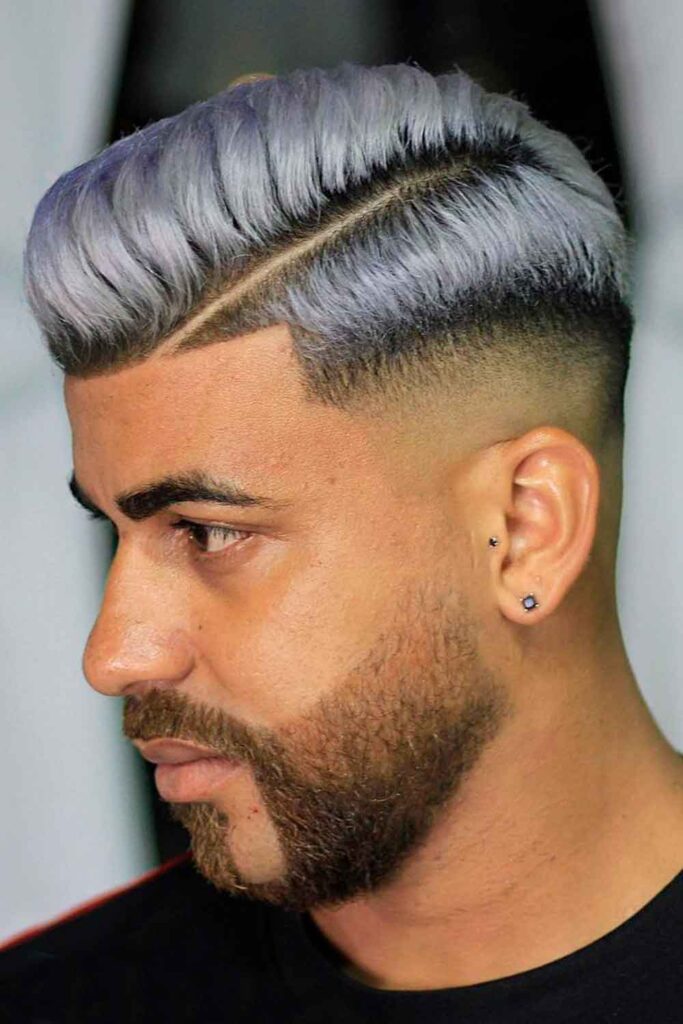 Side Part Undercut #silverhairmen #menssilverhair